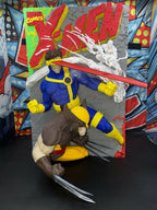 3D Printed Superhero Comic Poster – Clawed Mutant & Laser vision hero Wall Art