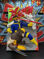 3D Printed Superhero Comic Poster – Clawed Mutant & Laser vision hero Wall Art