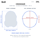 CH59 helmet 2XL relative scaling reference; measurements in mm and inches; M is original model scale