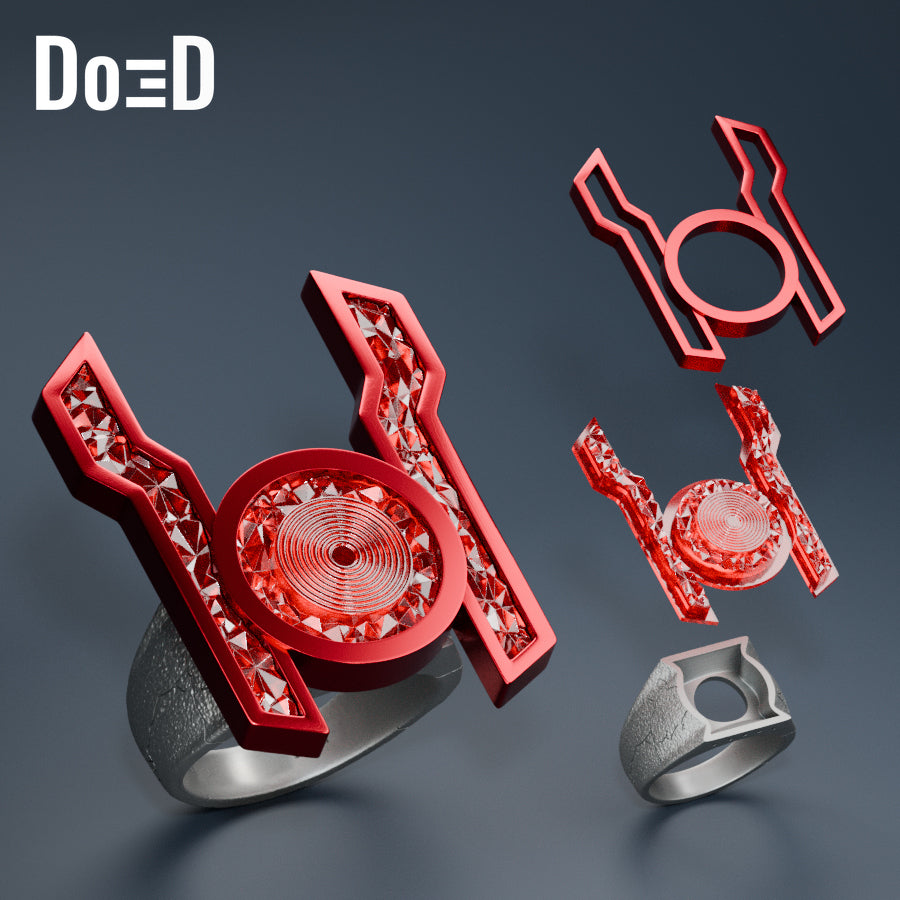 Custom Red Lantern Ring Do3D Exclusive | 3D Printable Model Print File STL #RL133