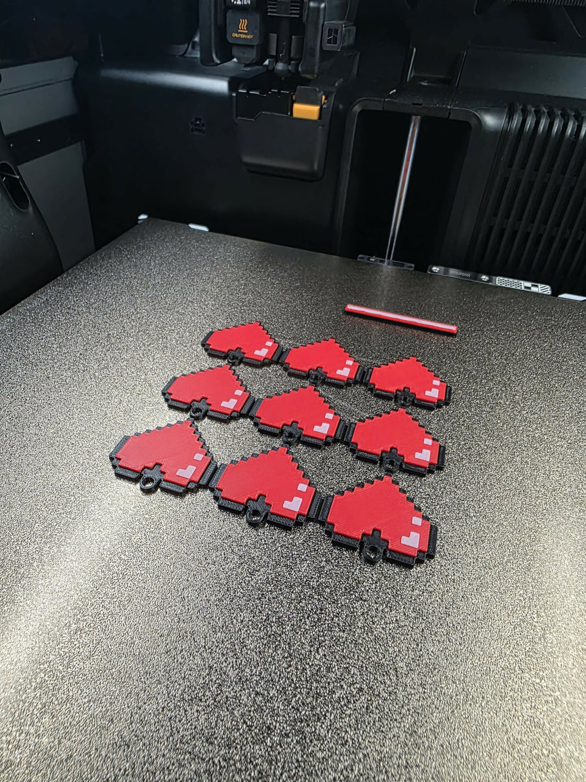 Minecraft Heart Keychain
