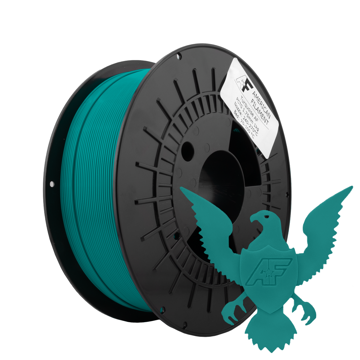 Turquoise AF 1.75mm PCTG Filament Made in the USA!