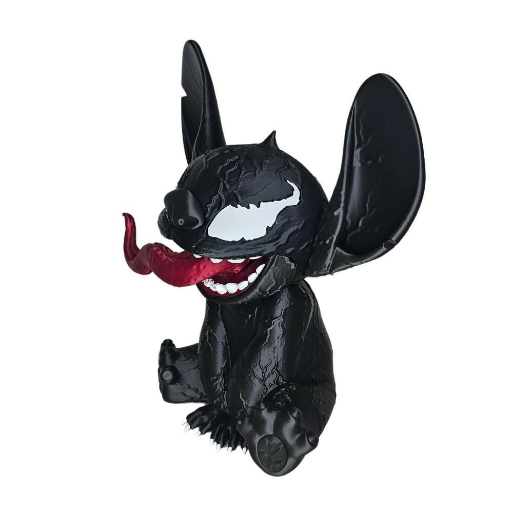 Venom Style Stitch - Experiment 626 – 3D Printed Decorative Mashup Figure for Display