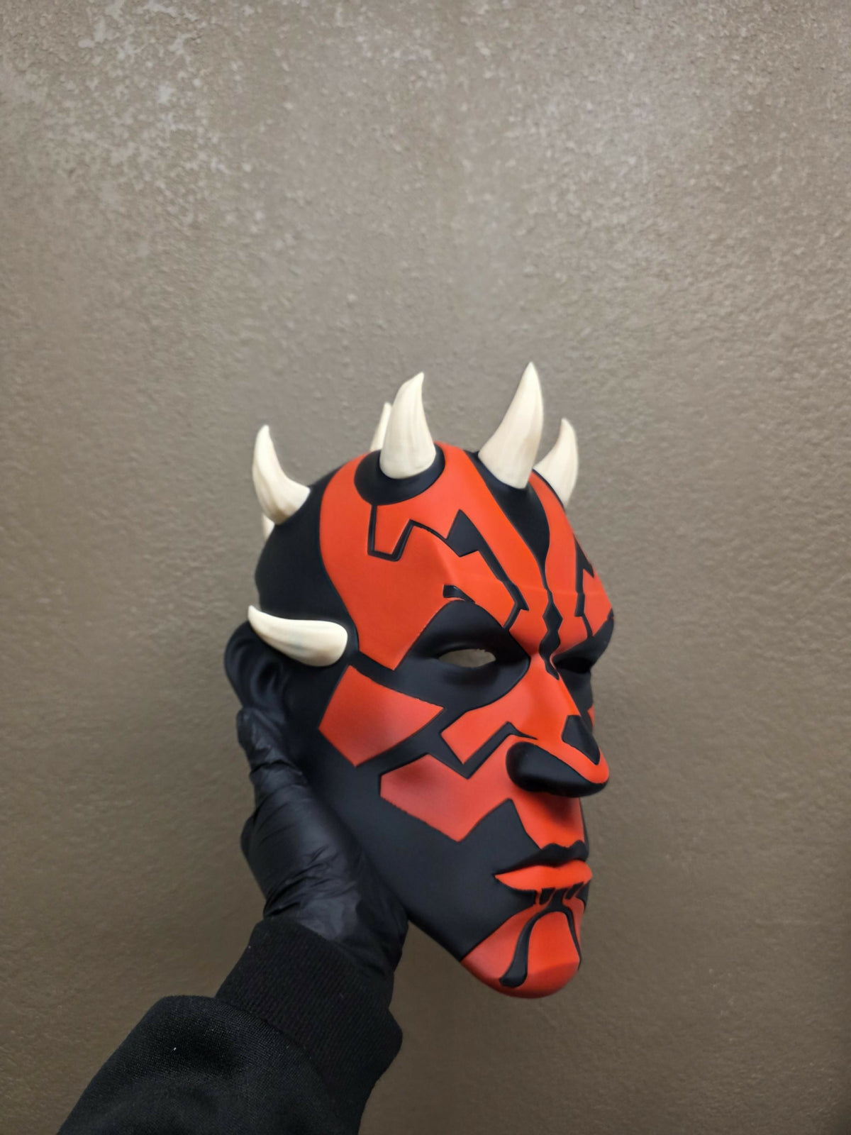3D Printed Darth Maul Helmet – Ready to Wear – Magnetic Back Panel – Custom Size Available – Star Wars Cosplay Mask