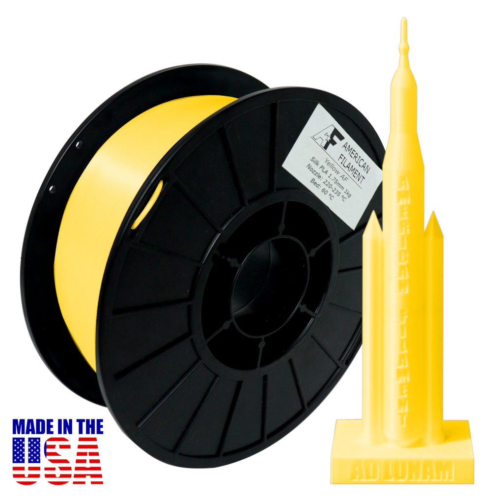 Yellow AF Silk PLA 3D Printer Filament, 1.75 mm Diameter, 1 kg Spool – Do3D