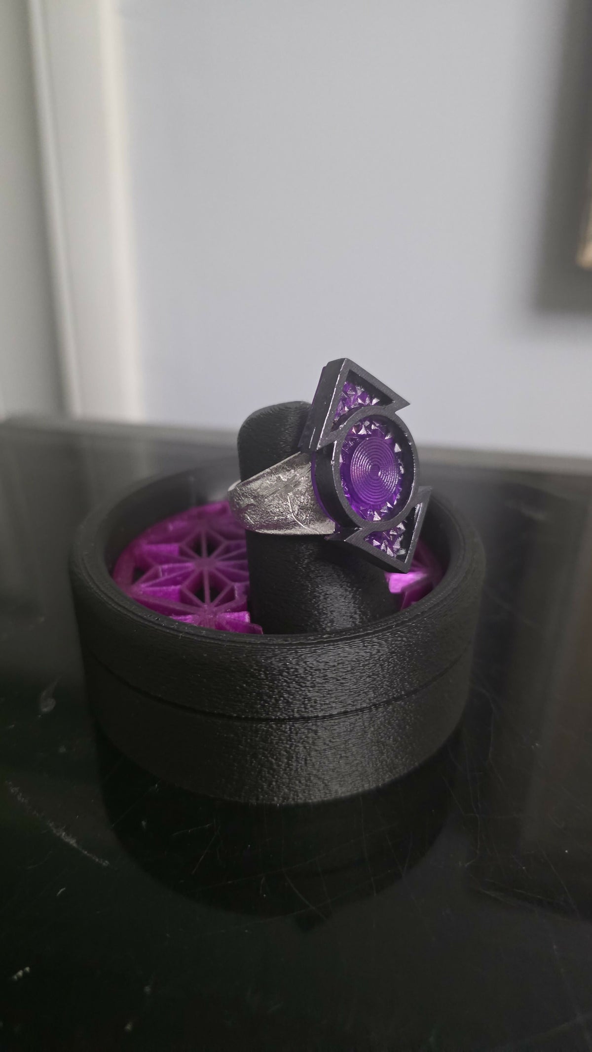 Indigo Lantern physical ring and display stand, product photo 6