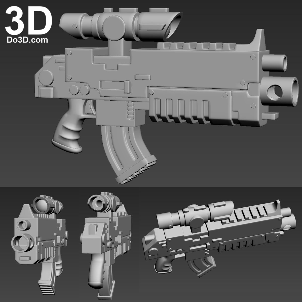 Space Marines Warhammer 40,000 40k Bolter War Hammer Bolt Rifle 3D Print STL #ZZ