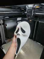 Wearable Ghostface Inspired Mask – 3D Printed – Mesh Eyes & Nose