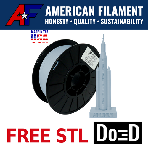 Icy Blue AF 1.75mm PLA+ Filament Made in the USA! — FREE STL with Do3D