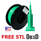 Emerald Green AF Silk PLA 3D Printer Filament, 1.75 mm Diameter, Made in the USA! — FREE STL with Do3D