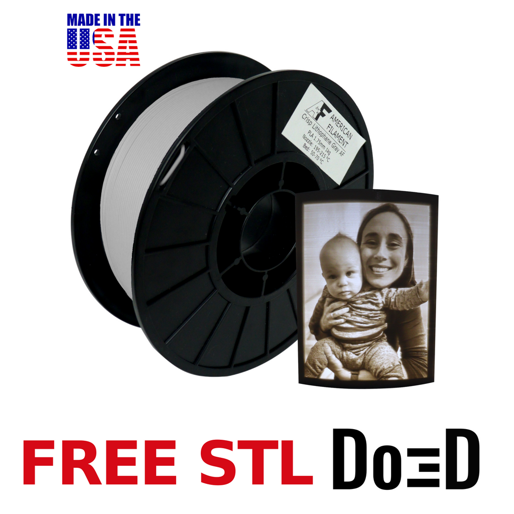 Crisp Lithophane Gray AF 1.75mm PLA Filament - created by Lithophane Maker! — FREE STL with Do3D