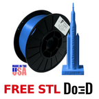 Blue AF Silk PLA 3D Printer Filament, 1.75 mm Diameter, Made in the USA! — FREE STL with Do3D