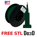 Dark Green AF PLA+ 3D Printer Filament, 1.75 mm Diameter Made in the USA! — FREE STL with Do3D