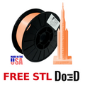 Neon Orange AF Silk PLA 3D Printer Filament, 1.75 mm Diameter, Made in the USA! — FREE STL with Do3D