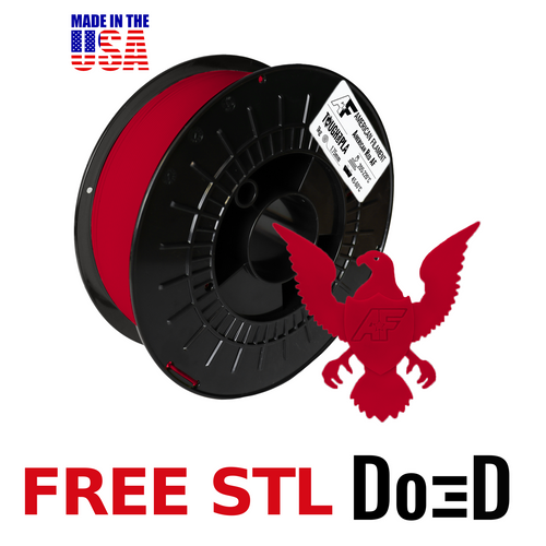 American Red AF 1.75mm Tough Pro PLA+ Filament Made in the USA! — FREE STL with Do3D