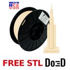 Ivory White AF 1.75mm PLA+ Filament Made in the USA! — FREE STL with Do3D