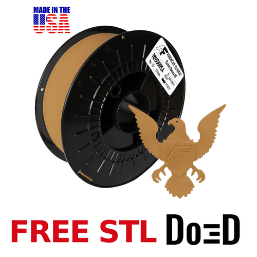 Coyote Brown AF 1.75mm Tough Pro PLA+ Filament Made in the USA! — FREE STL with Do3D