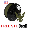 Army Green AF 1.75mm Tough Pro PLA+ Filament Made in the USA! — FREE STL with Do3D