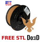 Coyote Brown AF PLA+ 3D Printer Filament, 1.75 mm Diameter Made in the USA! — FREE STL with Do3D