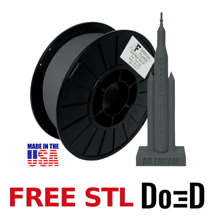 Gunmetal Gray AF PLA+ 3D Printer Filament, 1.75 mm Diameter Made in the USA! — FREE STL with Do3D