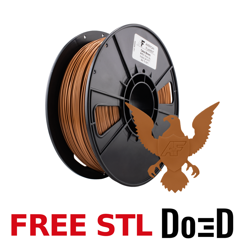 Camo Brown AF 1.75mm PCTG Filament Made in the USA! — FREE STL with Do3D