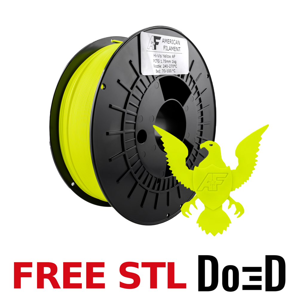 Hi-Vis Yellow AF 1.75mm PCTG Filament — FREE STL with Do3D