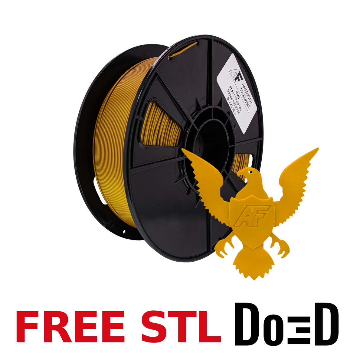 Gold AF 1.75mm PLA+ Filament Made in the USA! — FREE STL with Do3D