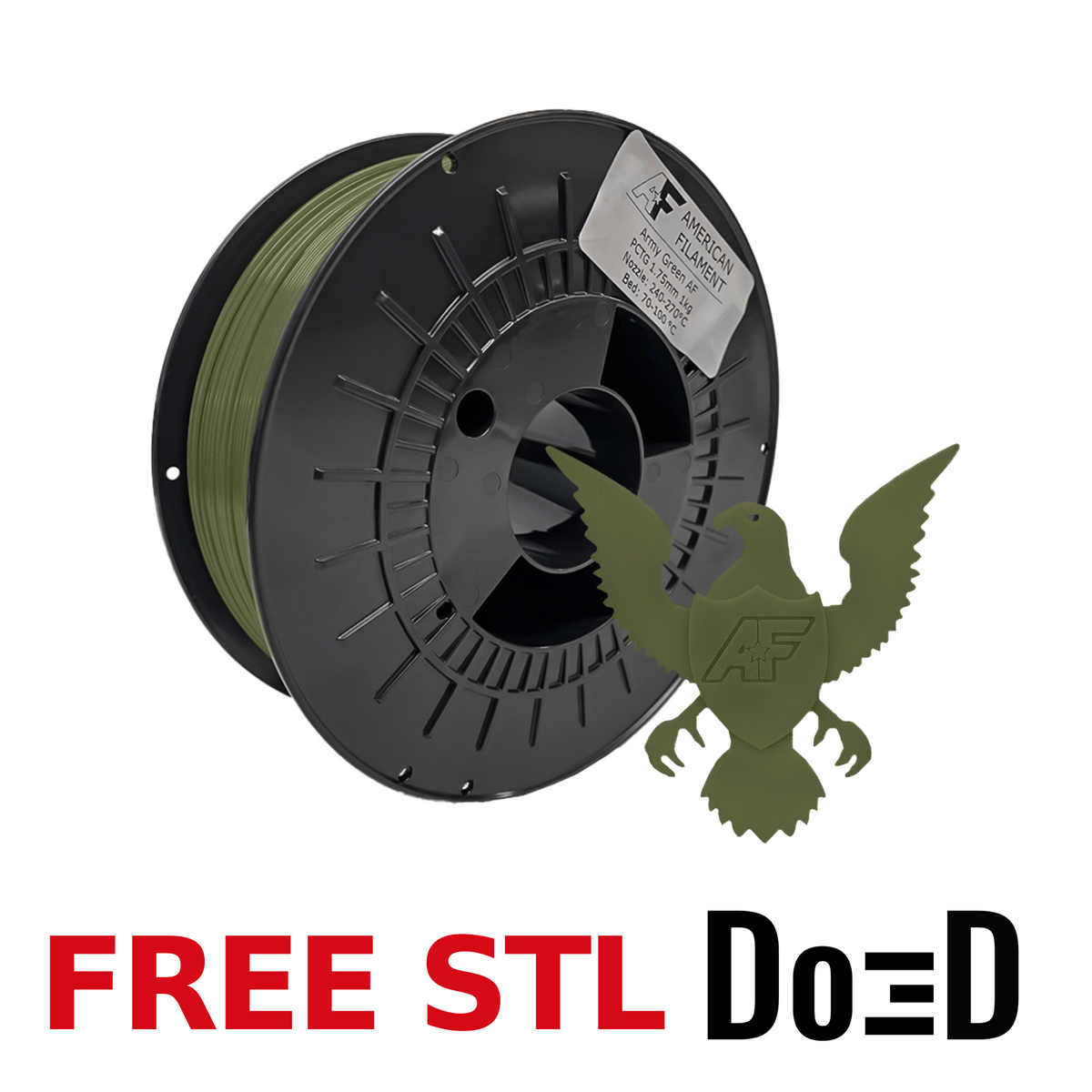 Army Green AF 1.75mm PCTG Filament — FREE STL with Do3D