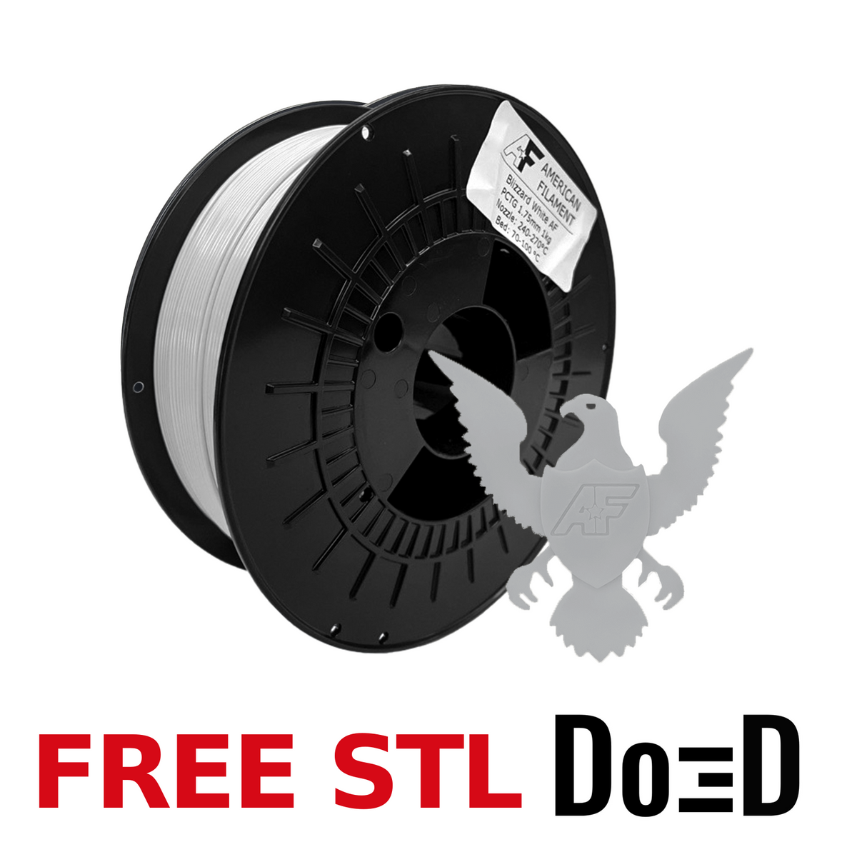 Blizzard White AF 1.75mm PCTG Filament — FREE STL with Do3D