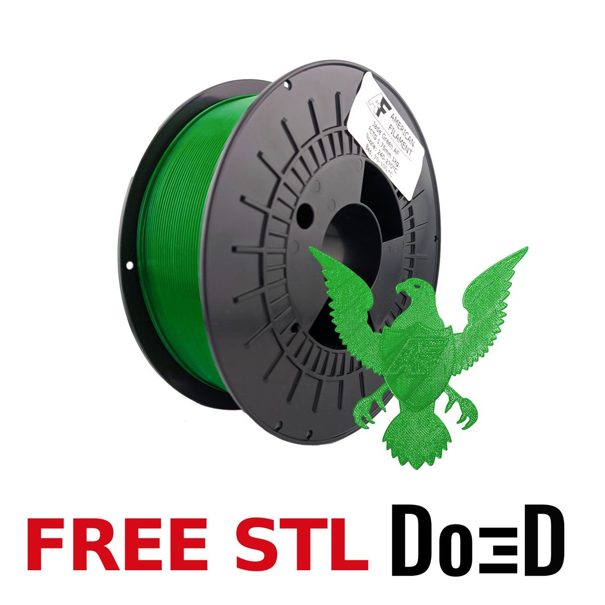 Transparent Jade Green AF 1.75mm PCTG Filament — FREE STL with Do3D
