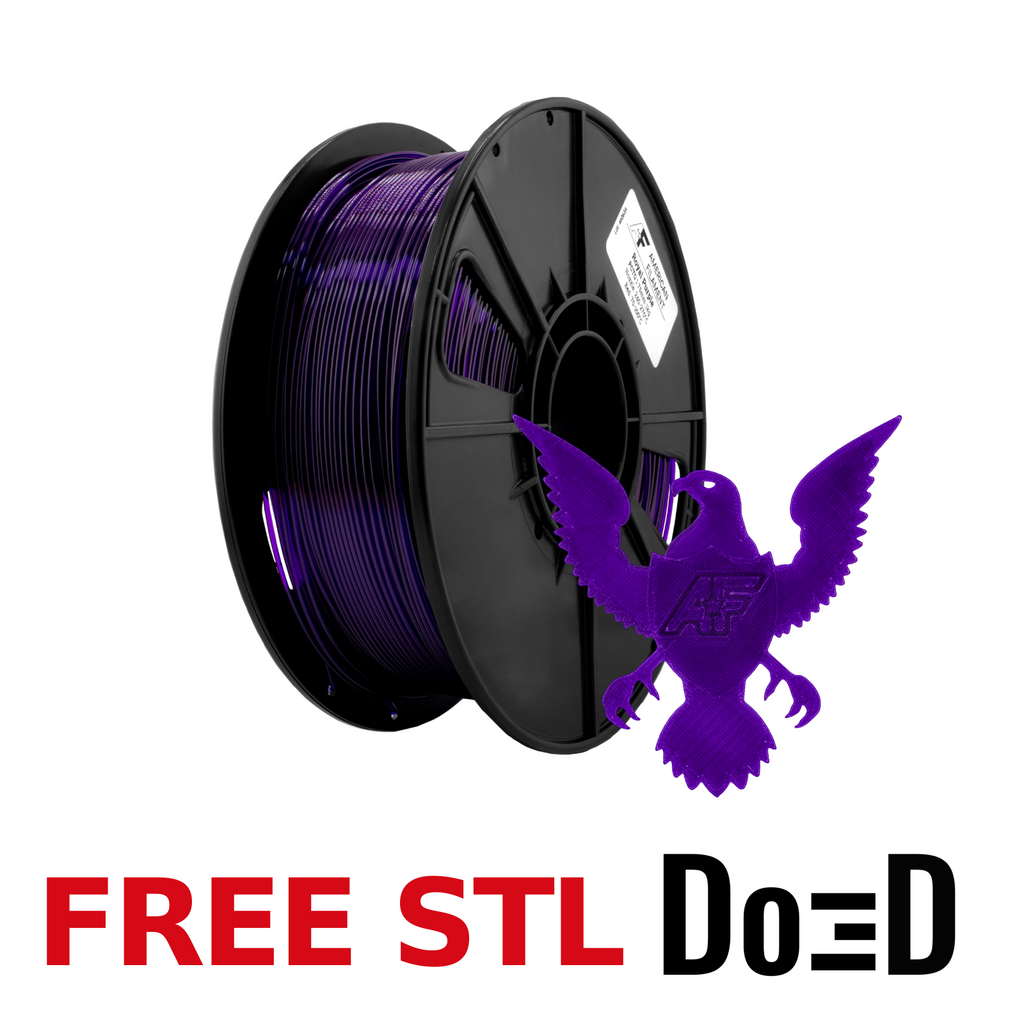 Transparent Royal Purple AF 1.75mm PCTG Filament Made in the USA! — FREE STL with Do3D