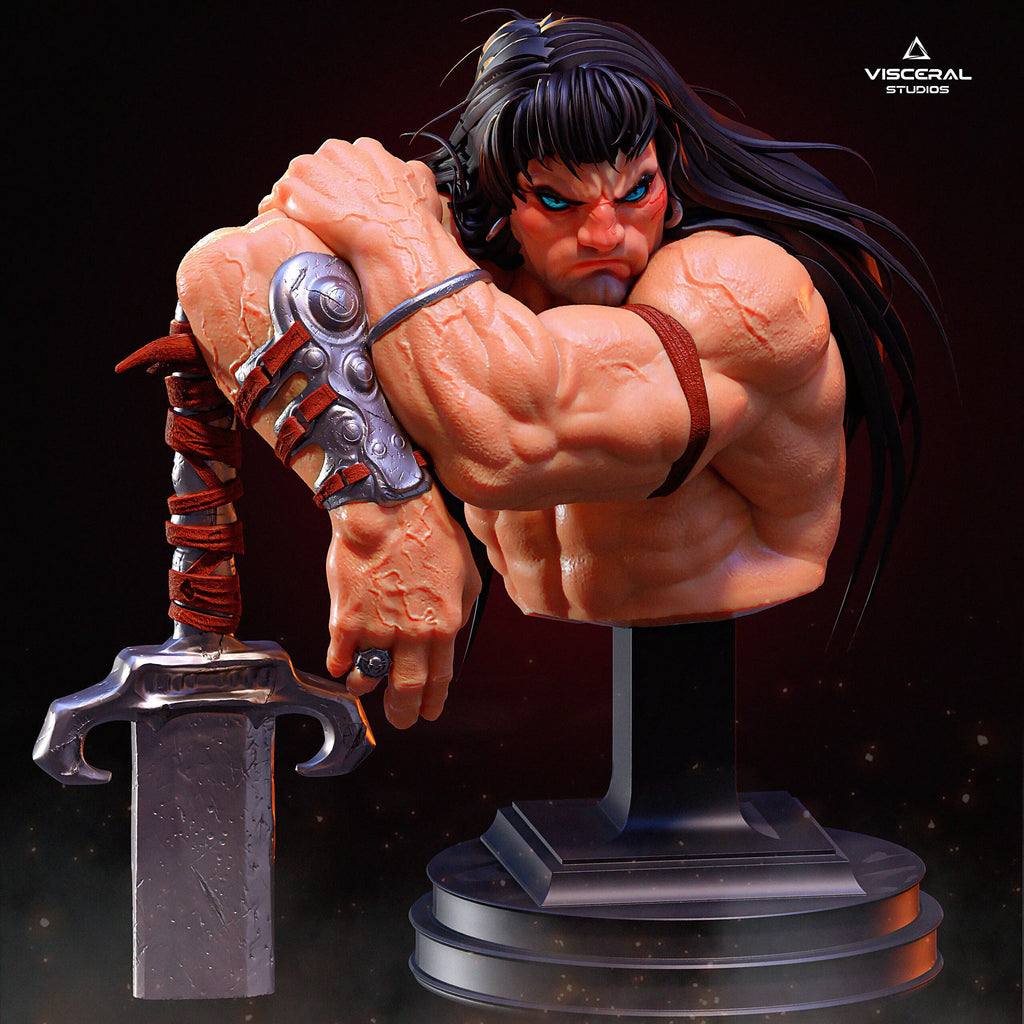 Conan the Barbarian Simon Bisley Inspired Bust STL by Visceral Studios – gallery view 2