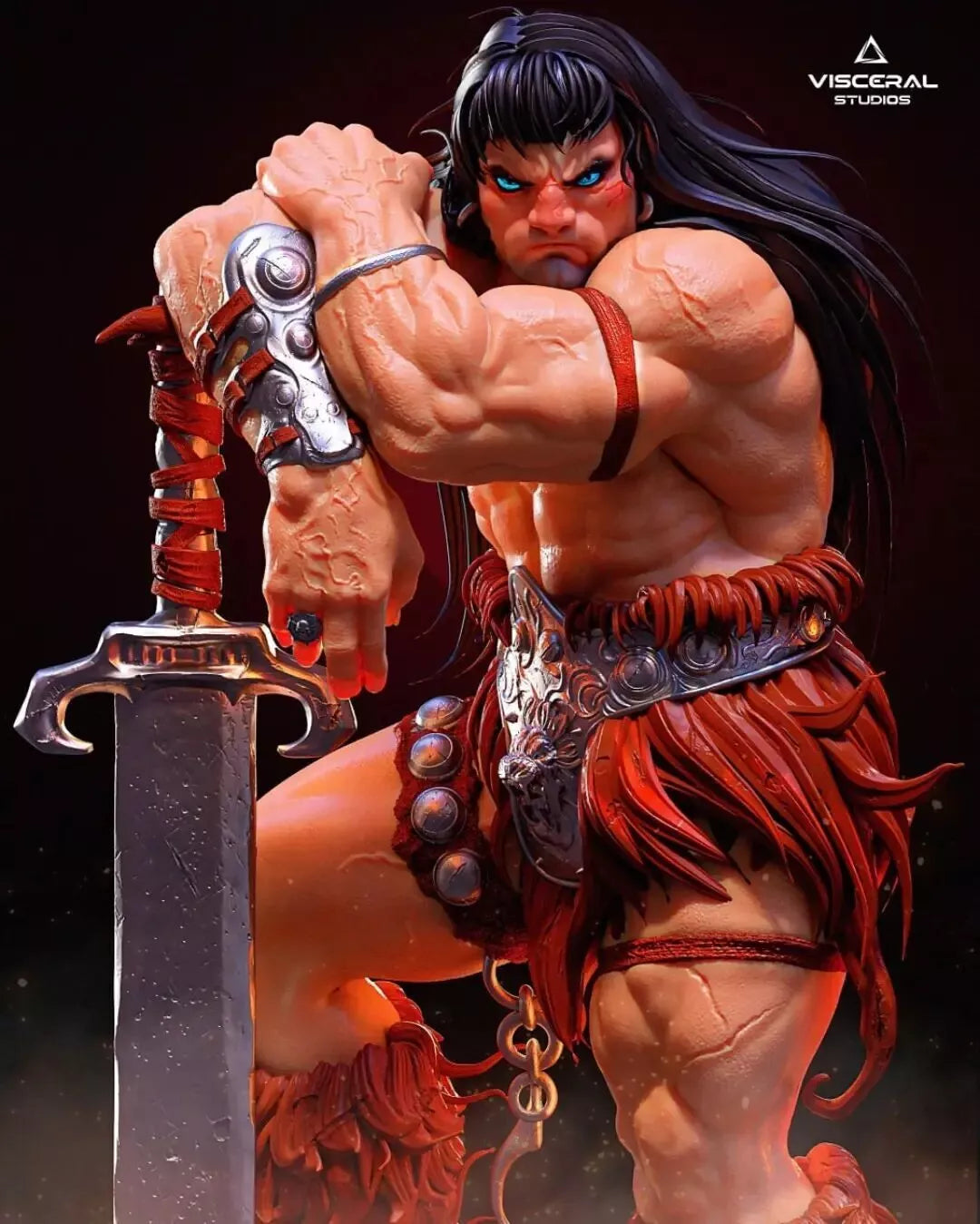 Conan the Barbarian 3D Print File, Simon Bisley Inspired Fantasy Sculpture (STL) by Visceral Studios – gallery view 3