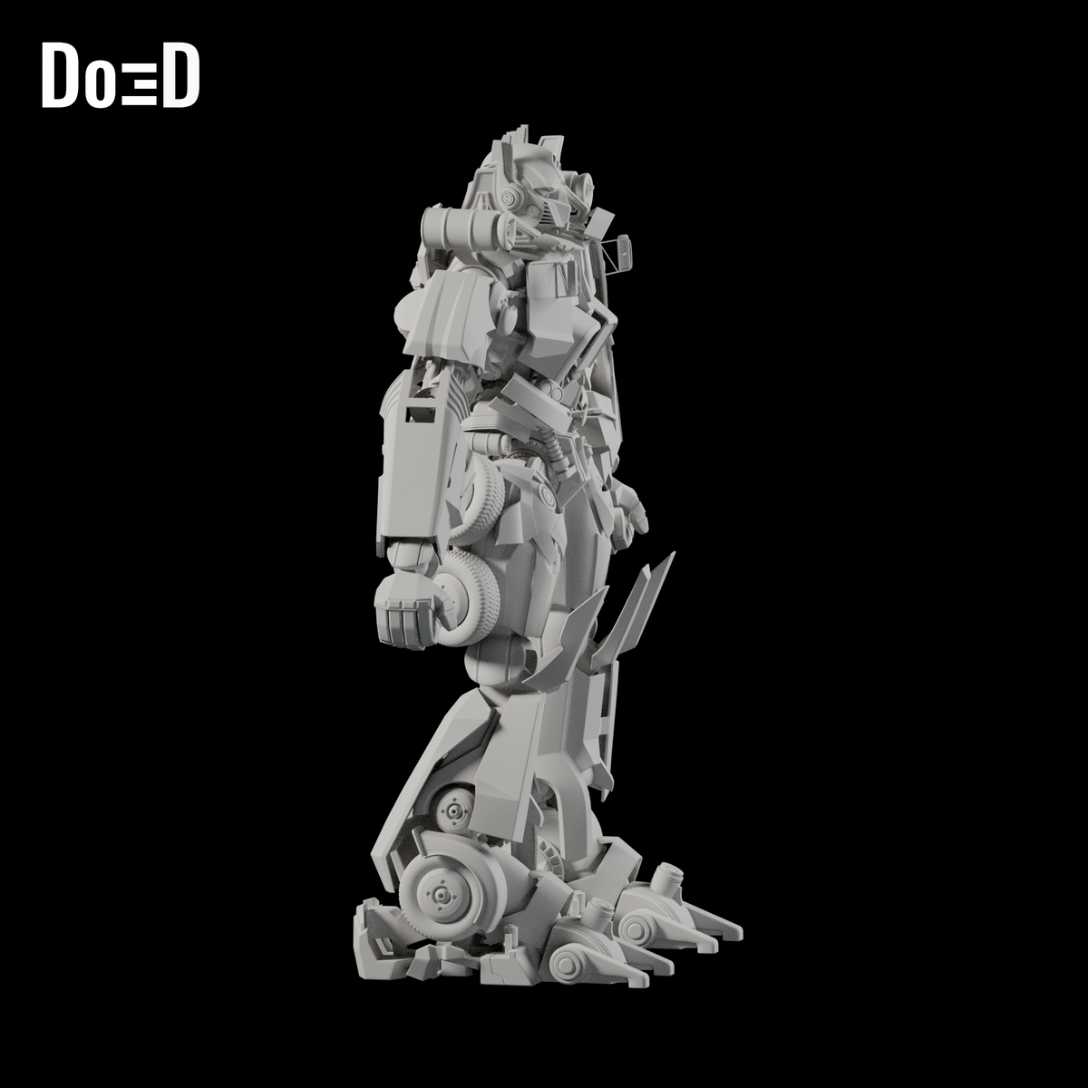 Do3D Optimus Prime Transformers articulated toy, side view of the same model