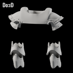Do3D Adepta Sororitas armor collar, shoulders and boot pair, rear view of the same supplied components