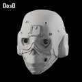 Do3D Ghost Recon Breakpoint helmet, accurate Blender clay render with glass eye disks