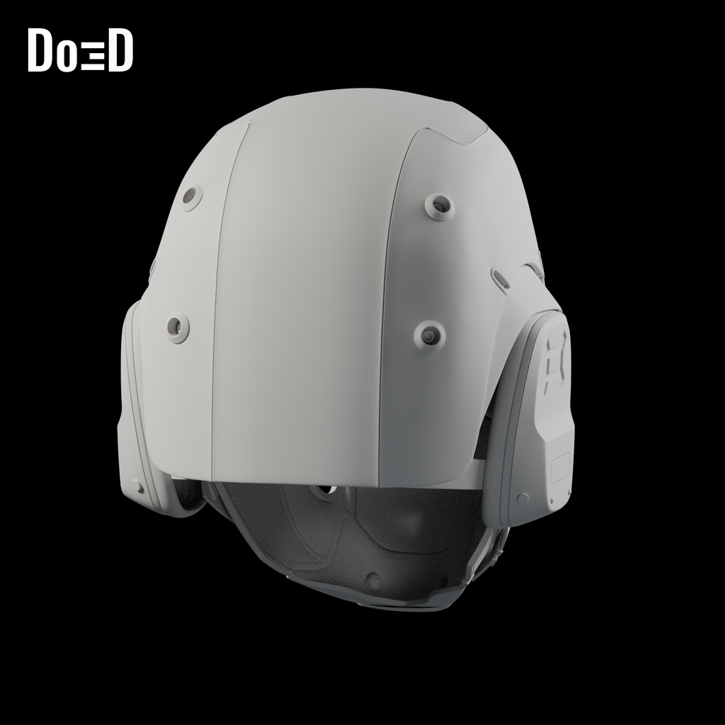 Do3D Ghost Recon Breakpoint helmet, rear view of the same helmet configuration