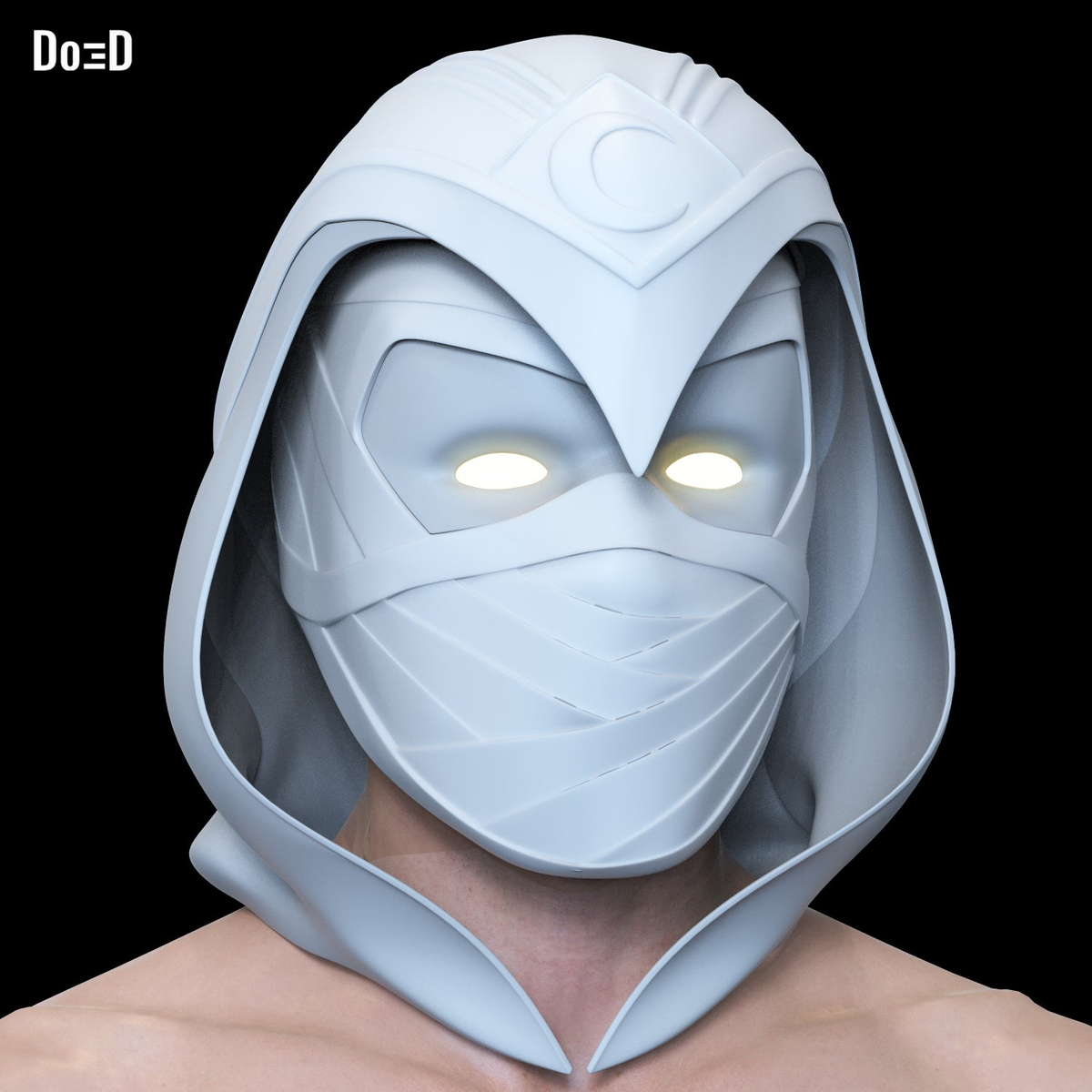 Moon Knight Helmet Face Shell and Hood | 3D Printable Model Print File STL #MK61