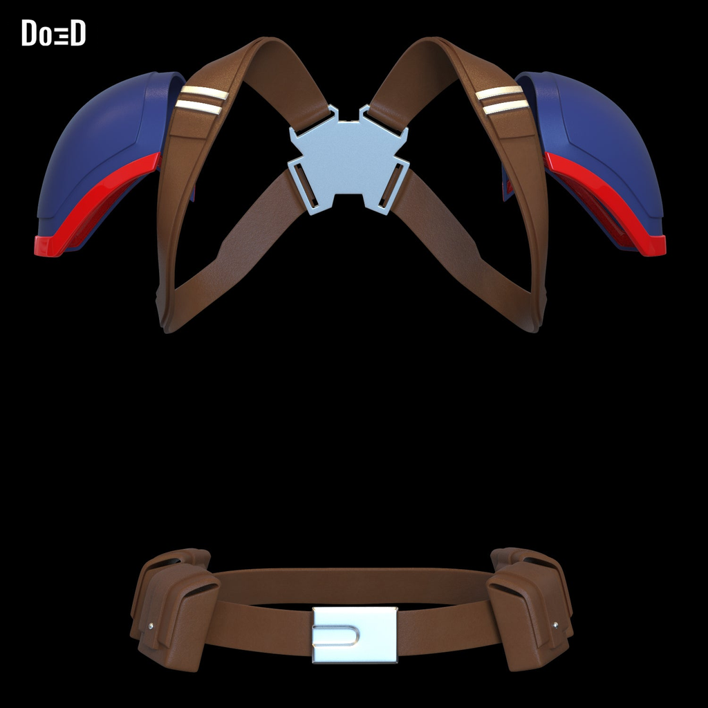 Captain Carter Shoulder Armor Belt Pouch Harness Buckle 3D Printable Model #CC13