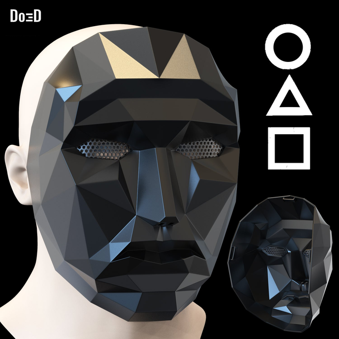 Front Man Squid Game Host Mask / Black Mask | 3D Printable Model #FH30