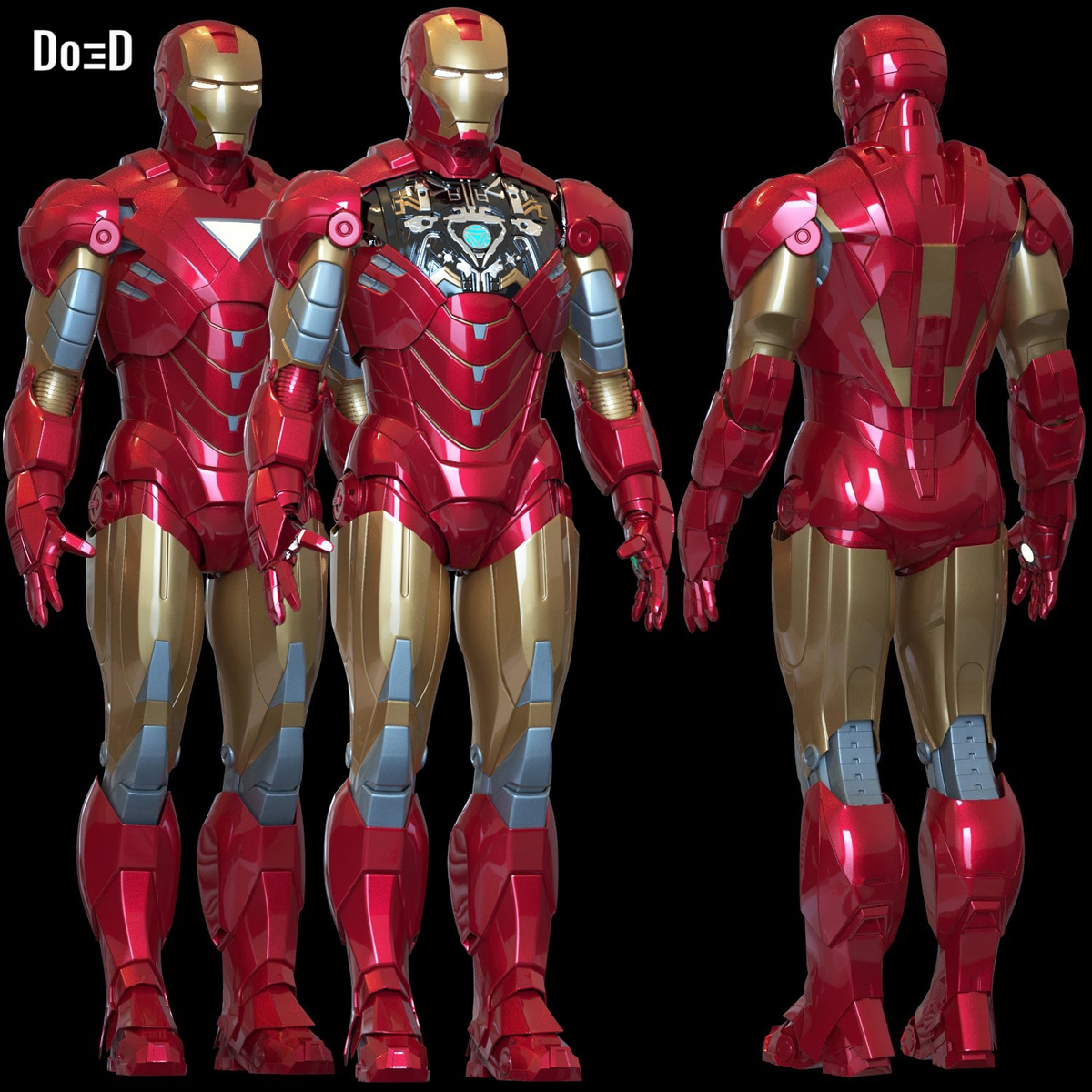 Iron Man Mark VI MK 6 Armor Suit + Inner Chest Details 3D Printable Model #TI23