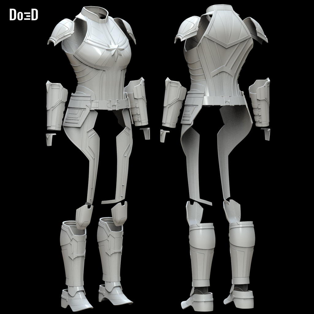 Captain Marvel 2019 Movie Body Armor Suit + Helmet | 3D Model Project #5612