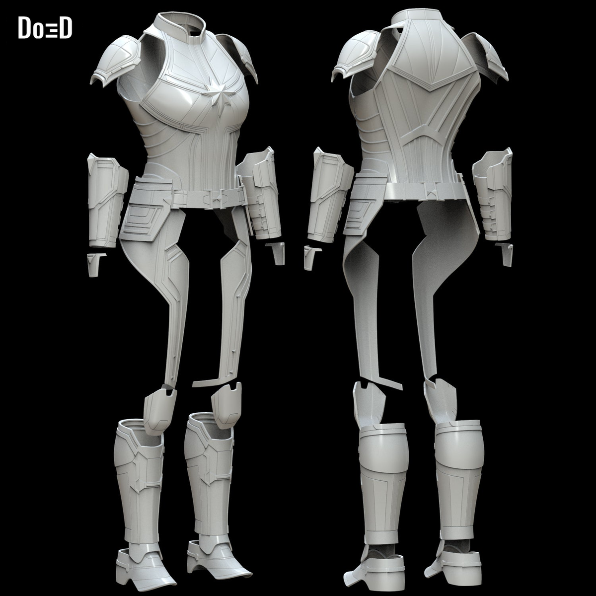 Captain Marvel 2019 Movie Body Armor Suit + Helmet | 3D Model Project #5612