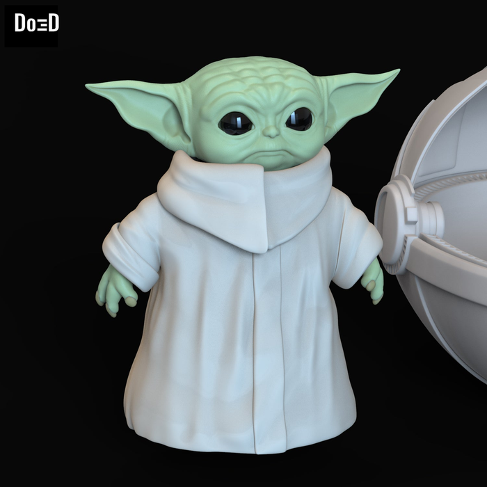 The Child Baby Yoda Set from Mandalorian (Toy, Statue) 3D Printable Model #6329