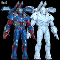 3D Print Model: Avengers Endgame' Iron Patriot Armor Suit File Format STL #6147