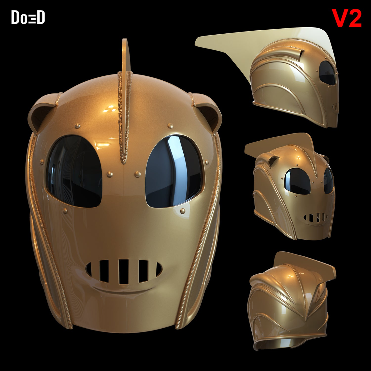 Rocketeer Helmet V2  |3D Printable Model #4931