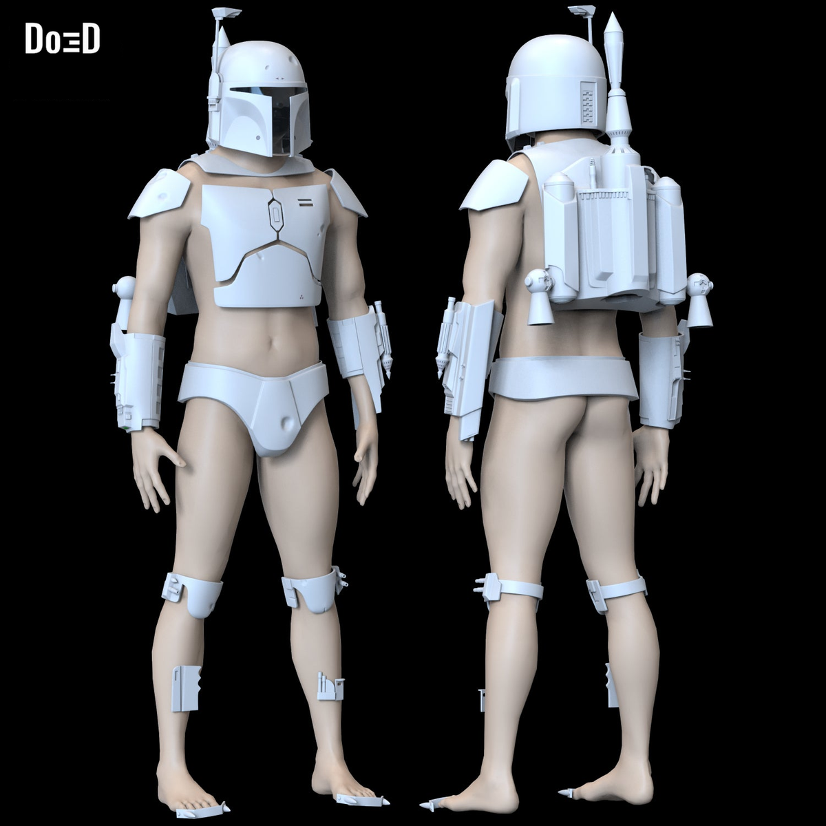 Boba Fett Star Wars Classic Amor + Jetpack Set | 3D Model Project #5625