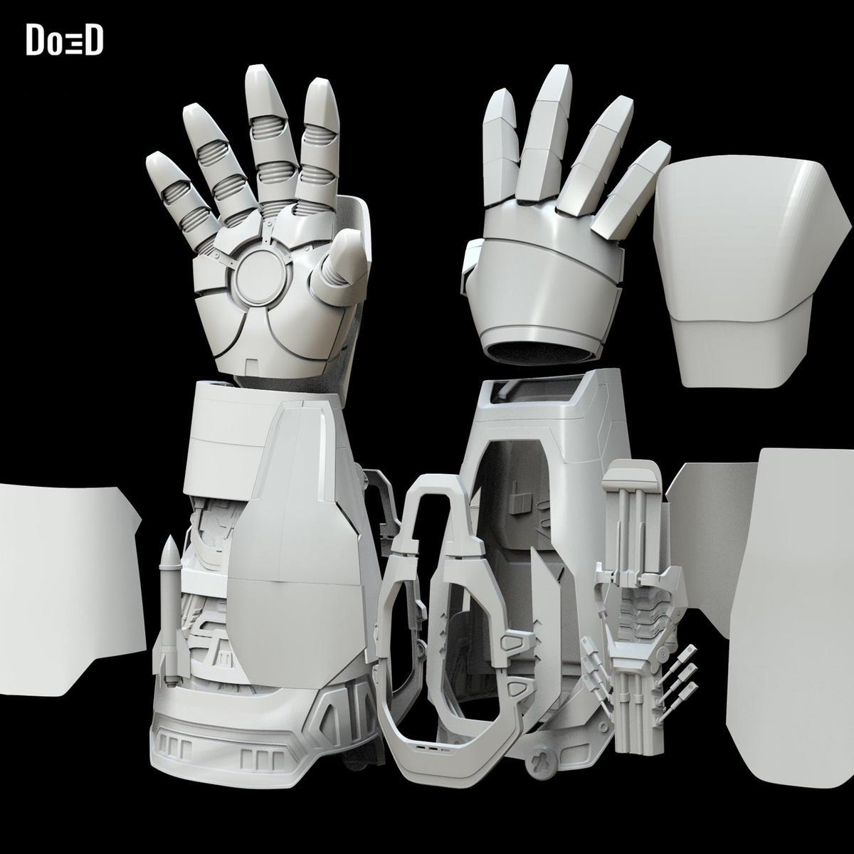 Iron Man Mark XLII MK 42 Gauntlet with Inner Parts Rocket, 3D Model Project #430