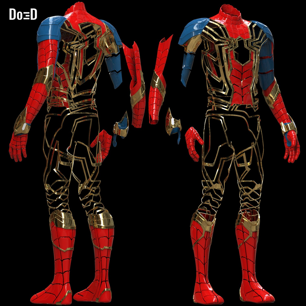 Iron Spider Man Infinity War Full Body Armor Pieces | 3D Model Project #5618