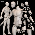 Articulated Action Figure Toy With Full Body Joints 3D Printable Model STL #1716